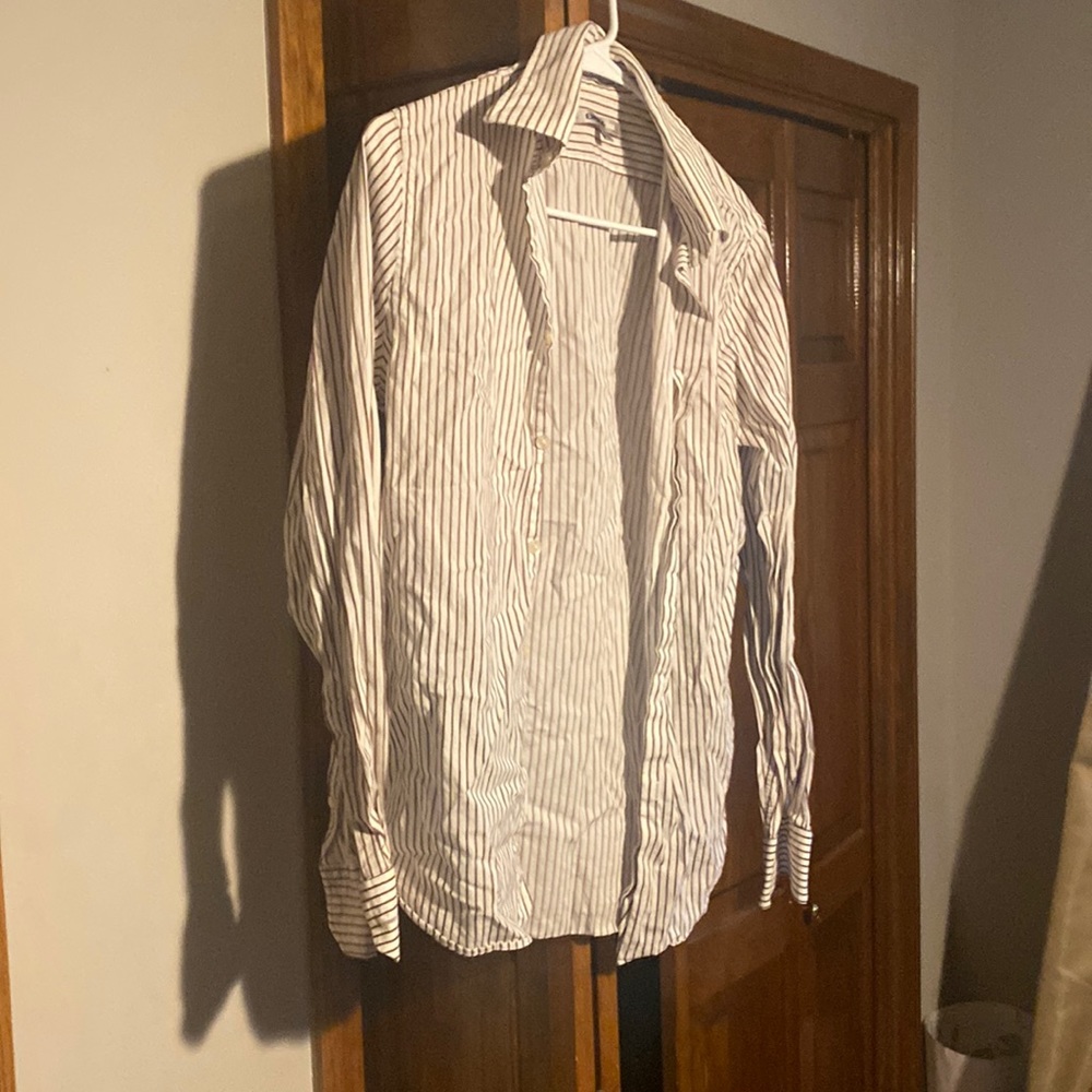 White Brown Striped Shirt